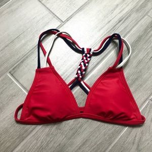 Endless Sun Red Bikini Top Braided razorback